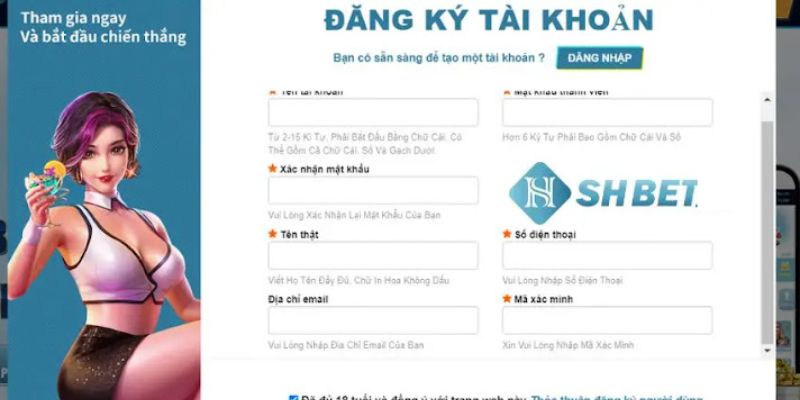 Hướng dẫn đăng ký thành công tài khoản Shbet